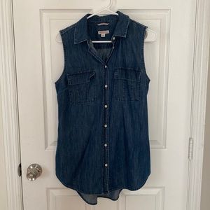 Nerina. Denim button up tank. Medium.